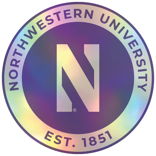 Northwestern University Wildcats 3-Inch Holographic Vinyl Decal Sticker Officially Licensed Collegiate Product Single