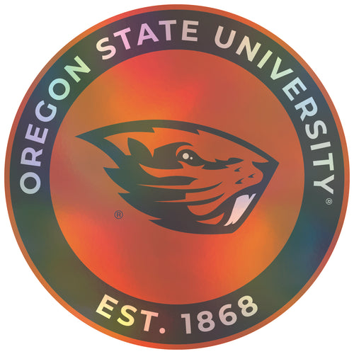 Oregon State Beavers 8-Inch Holographic Vinyl Decal Sticker Officially Licensed Collegiate Product Single