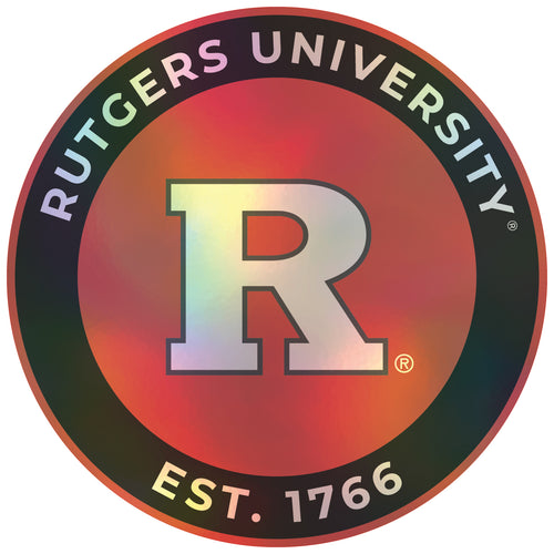 Rutgers Scarlet Knights 6-Inch Holographic Vinyl Decal Sticker Officially Licensed Collegiate Product Single