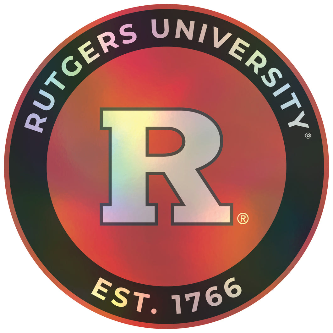 Rutgers Scarlet Knights 6-Inch Holographic Vinyl Decal Sticker Officially Licensed Collegiate Product Single