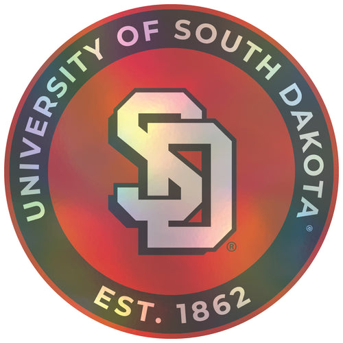 South Dakota Coyotes 2-Inch Holographic Vinyl Decal Sticker Officially Licensed Collegiate Product Single