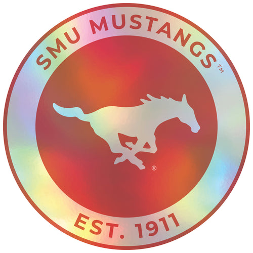 Southern Methodist University 3-Inch Holographic Vinyl Decal Sticker Officially Licensed Collegiate Product 4-Pack