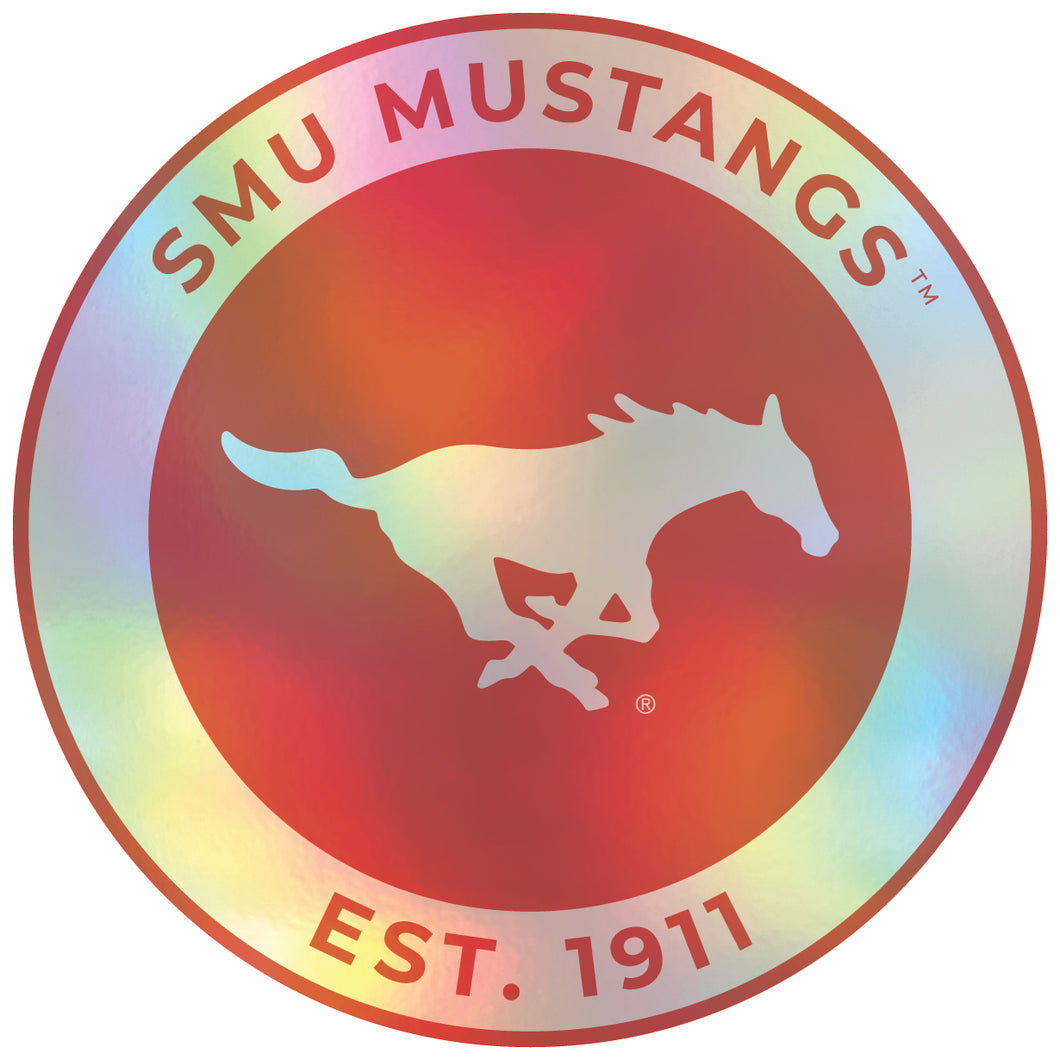 Southern Methodist University 3-Inch Holographic Vinyl Decal Sticker Officially Licensed Collegiate Product 4-Pack