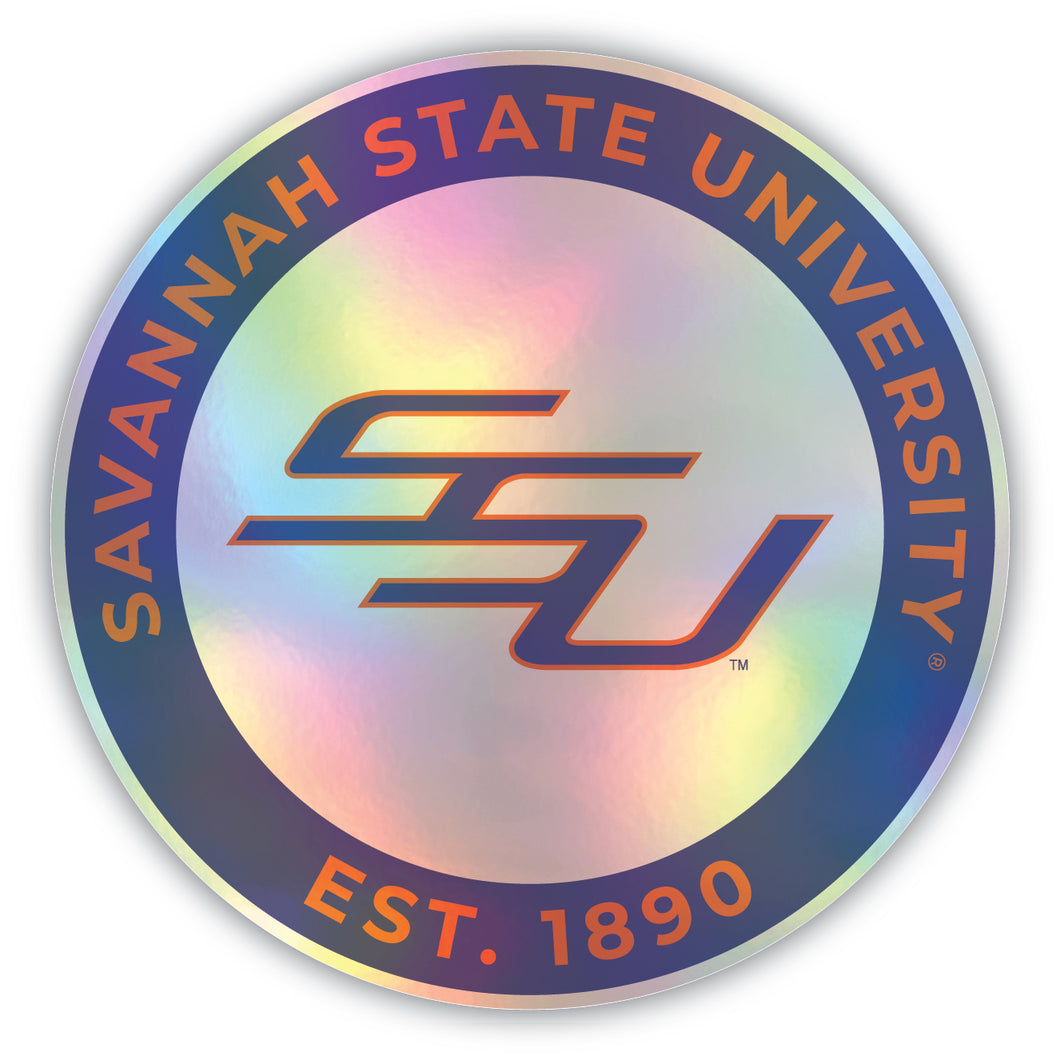 Savannah State University 2-Inch Holographic Vinyl Decal Sticker Officially Licensed Collegiate Product 4-Pack