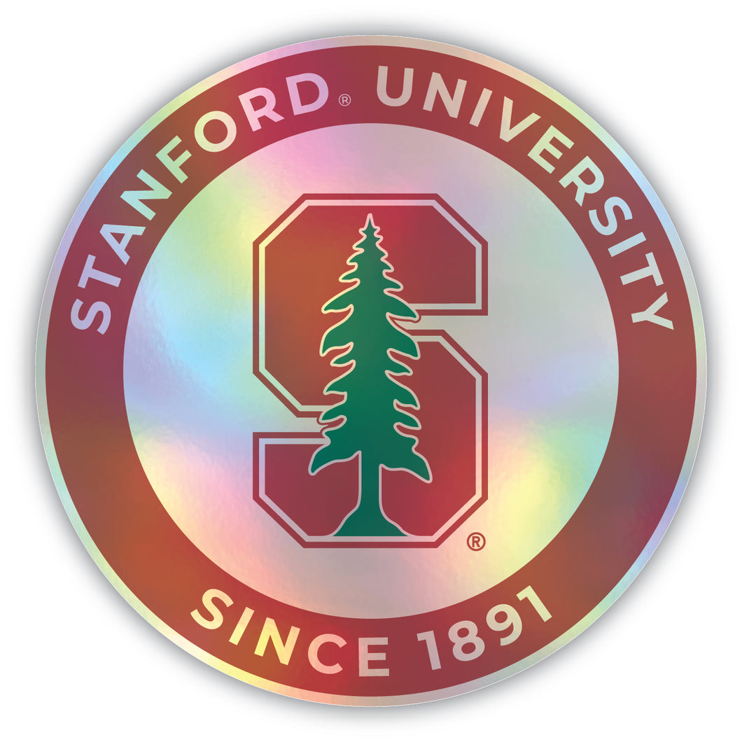 Stanford University 8-Inch Holographic Vinyl Decal Sticker Officially Licensed Collegiate Product 4-Pack