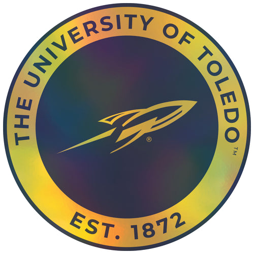 Toledo Rockets 8-Inch Holographic Vinyl Decal Sticker Officially Licensed Collegiate Product 4-Pack