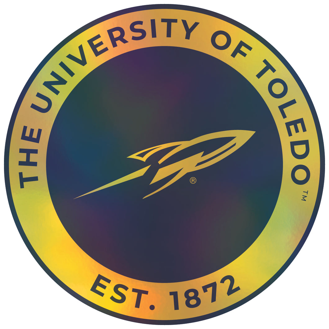 Toledo Rockets 8-Inch Holographic Vinyl Decal Sticker Officially Licensed Collegiate Product 4-Pack