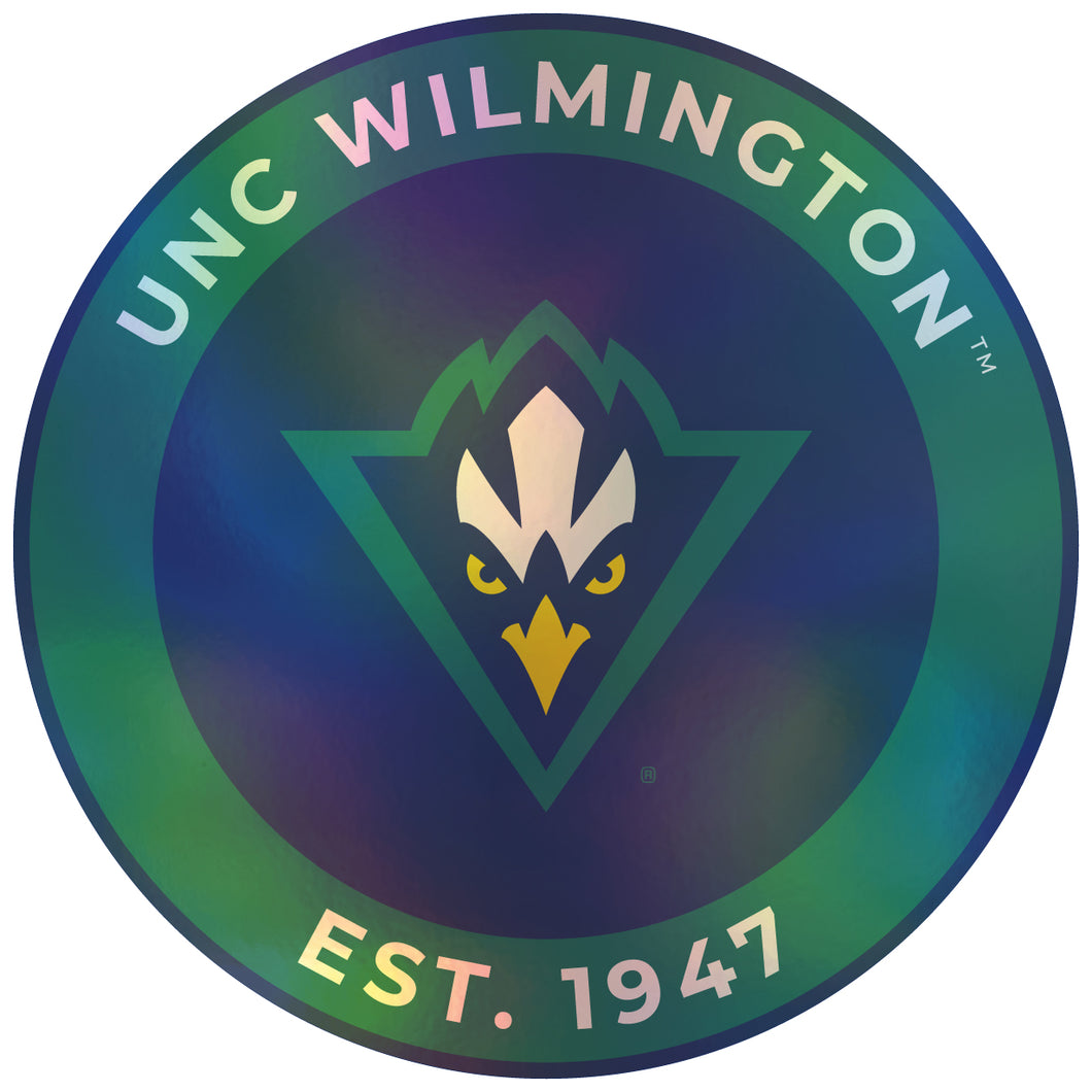 North Carolina Wilmington Seahawks 8-Inch Holographic Vinyl Decal Sticker Officially Licensed Collegiate Product Single