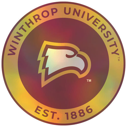 Winthrop University 8-Inch Holographic Vinyl Decal Sticker Officially Licensed Collegiate Product 4-Pack