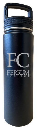 Ferrum College 32 oz Engraved Insulated Stainless Steel Tumbler Water Bottle with Screw on Lid Officially Licensed Collegiate Product Black