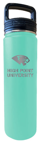 High Point University 32 oz Engraved Insulated Stainless Steel Tumbler Water Bottle with Screw on Lid Officially Licensed Collegiate Product Seafoam