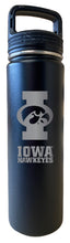 Load image into Gallery viewer, Iowa Hawkeyes 32 oz Engraved Insulated Stainless Steel Tumbler Water Bottle with Screw on Lid Officially Licensed Collegiate Product Black
