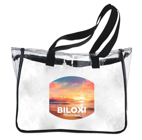 Biloxi Mississippi Design B Souvenir Clear Tote Bag 