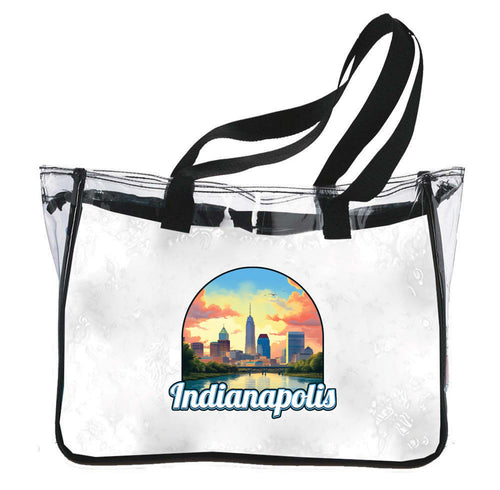 Indianapolis Indiana Design B Souvenir Clear Tote Bag 