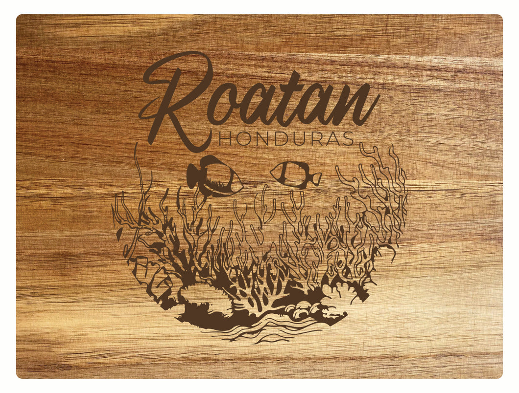 Roatan Honduras Souvenir Wooden Cutting Board 8 x 6 