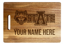 Load image into Gallery viewer, Arkansas State Customizable Engraved Wooden Cutting Board 10&quot; x 14&quot; Acacia Wood Officially Licensed Collegiate Product Large Engraving
