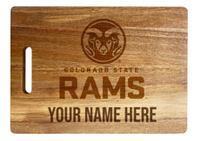 Load image into Gallery viewer, Colorado State Rams Customizable Engraved Wooden Cutting Board 10&quot; x 14&quot; Acacia Wood Officially Licensed Collegiate Product
