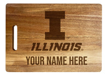 Load image into Gallery viewer, Illinois Fighting Illini Customizable Engraved Wooden Cutting Board 10&quot; x 14&quot; Acacia Wood Officially Licensed Collegiate Product
