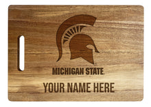 Load image into Gallery viewer, Michigan State Spartans Customizable Engraved Wooden Cutting Board 10&quot; x 14&quot; Acacia Wood Officially Licensed Collegiate Product Large Engraving
