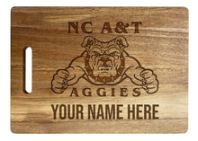 Load image into Gallery viewer, North Carolina A&amp;T State Aggies Customizable Engraved Wooden Cutting Board 10&quot; x 14&quot; Acacia Wood Officially Licensed Collegiate Product Large Engraving
