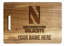 Load image into Gallery viewer, Northwestern University Wildcats Customizable Engraved Wooden Cutting Board 10&quot; x 14&quot; Acacia Wood Officially Licensed Collegiate Product
