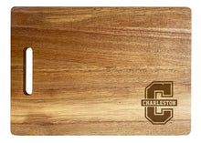 Load image into Gallery viewer, College of Charleston Engraved Wooden Cutting Board 10&quot; x 14&quot; Acacia Wood - Small Engraving Officially Licensed Collegiate Product
