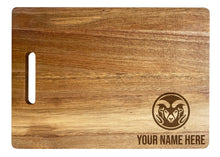 Load image into Gallery viewer, Colorado State Rams Customizable Engraved Wooden Cutting Board 10&quot; x 14&quot; Acacia Wood Officially Licensed Collegiate Product Small Engraving
