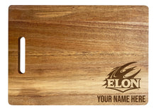 Load image into Gallery viewer, Elon University Customizable Engraved Wooden Cutting Board 10&quot; x 14&quot; Acacia Wood Officially Licensed Collegiate Product Small Engraving
