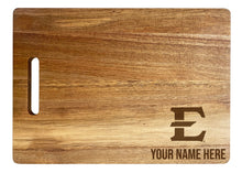 Load image into Gallery viewer, East Tennessee State University Customizable Engraved Wooden Cutting Board 10&quot; x 14&quot; Acacia Wood Officially Licensed Collegiate Product Small Engraving
