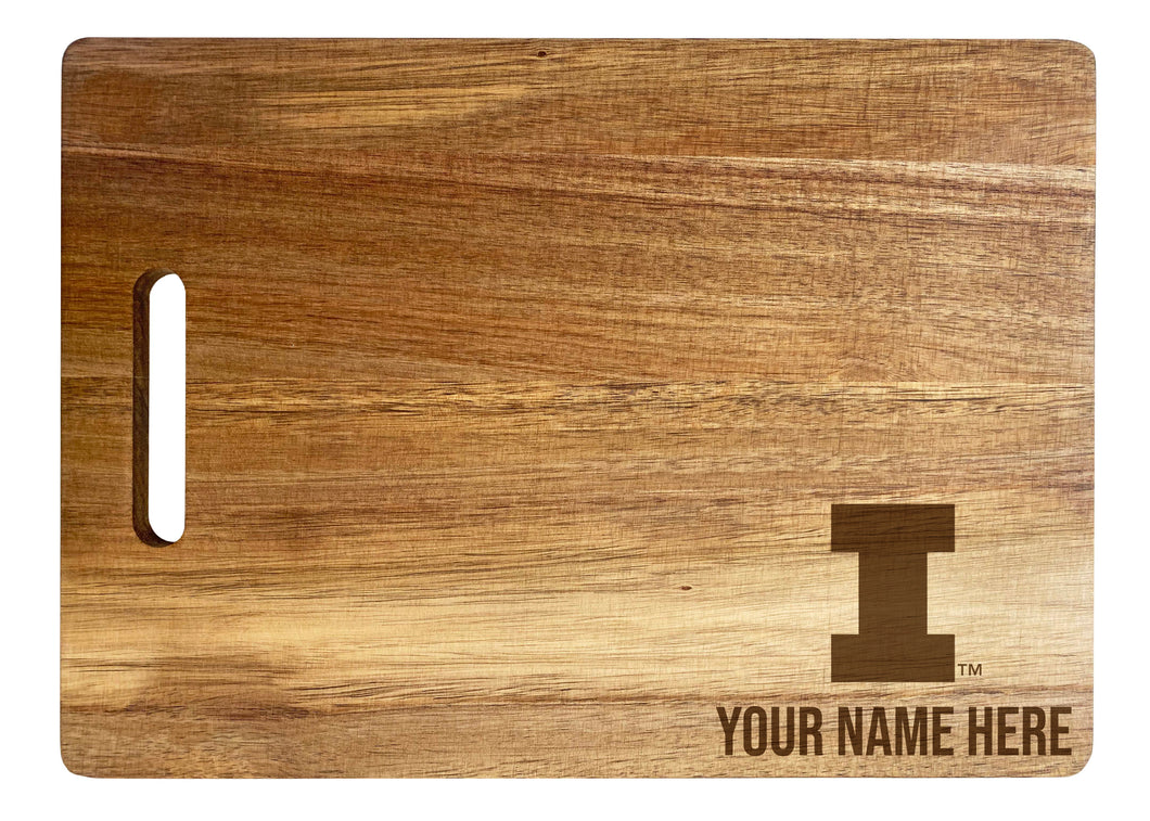 Illinois Fighting Illini Customizable Engraved Wooden Cutting Board 10