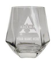 Load image into Gallery viewer, Alcorn State Braves Customizable Stemless Diamond Wine Glass Engraved 10 oz Officially Licensed Collegiate Product
