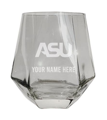 Alabama State University Customizable Stemless Diamond Wine Glass Engraved 10 oz Officially Licensed Collegiate Product 2-Pack