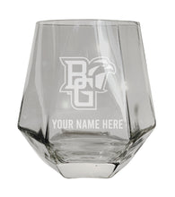 Load image into Gallery viewer, Bowling Green Falcons Customizable Stemless Diamond Wine Glass Engraved 10 oz Officially Licensed Collegiate Product Single Unit
