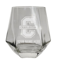 Load image into Gallery viewer, College of Charleston Customizable Stemless Diamond Wine Glass Engraved 10 oz Officially Licensed Collegiate Product Single Unit
