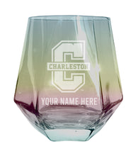 Load image into Gallery viewer, College of Charleston Customizable Stemless Diamond Wine Glass Engraved 10 oz Officially Licensed Collegiate Product
