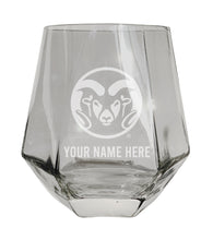 Load image into Gallery viewer, Colorado State Rams Customizable Stemless Diamond Wine Glass Engraved 10 oz Officially Licensed Collegiate Product
