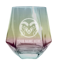 Load image into Gallery viewer, Colorado State Rams Customizable Stemless Diamond Wine Glass Engraved 10 oz Officially Licensed Collegiate Product 2-Pack
