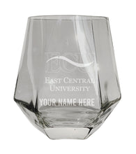 Load image into Gallery viewer, East Central University Tigers Customizable Stemless Diamond Wine Glass Engraved 10 oz Officially Licensed Collegiate Product
