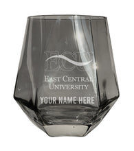 Load image into Gallery viewer, East Central University Tigers Customizable Stemless Diamond Wine Glass Engraved 10 oz Officially Licensed Collegiate Product
