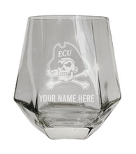 Load image into Gallery viewer, East Carolina Pirates Customizable Stemless Diamond Wine Glass Engraved 10 oz Officially Licensed Collegiate Product
