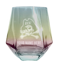 Load image into Gallery viewer, East Carolina Pirates Customizable Stemless Diamond Wine Glass Engraved 10 oz Officially Licensed Collegiate Product
