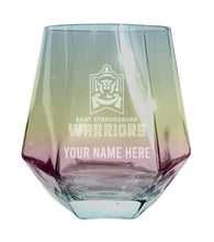 Load image into Gallery viewer, East Stroudsburg University Customizable Stemless Diamond Wine Glass Engraved 10 oz Officially Licensed Collegiate Product 2-Pack
