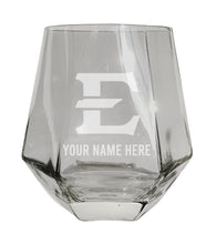 Load image into Gallery viewer, East Tennessee State University Customizable Stemless Diamond Wine Glass Engraved 10 oz Officially Licensed Collegiate Product Single Unit
