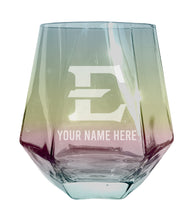 Load image into Gallery viewer, East Tennessee State University Customizable Stemless Diamond Wine Glass Engraved 10 oz Officially Licensed Collegiate Product
