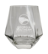 Load image into Gallery viewer, Georgia Southern Eagles Customizable Stemless Diamond Wine Glass Engraved 10 oz Officially Licensed Collegiate Product 2-Pack
