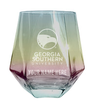 Load image into Gallery viewer, Georgia Southern Eagles Customizable Stemless Diamond Wine Glass Engraved 10 oz Officially Licensed Collegiate Product
