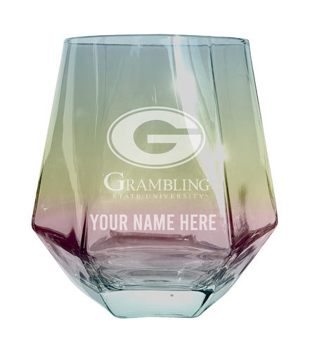 Grambling State Tigers Customizable Stemless Diamond Wine Glass Engraved 10 oz Officially Licensed Collegiate Product 2-Pack