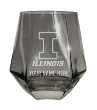 Load image into Gallery viewer, Illinois Fighting Illini Customizable Stemless Diamond Wine Glass Engraved 10 oz Officially Licensed Collegiate Product
