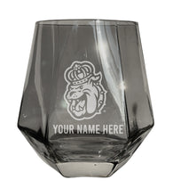 Load image into Gallery viewer, James Madison Dukes Customizable Stemless Diamond Wine Glass Engraved 10 oz Officially Licensed Collegiate Product Single Unit
