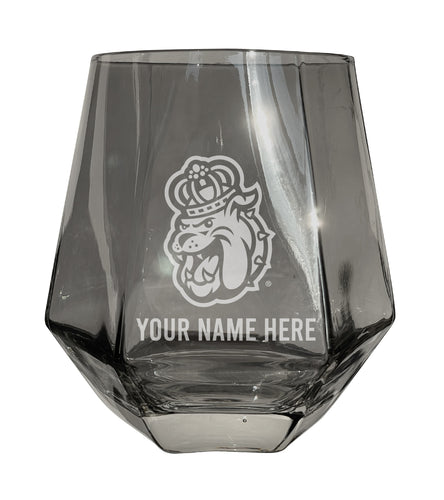 James Madison Dukes Customizable Stemless Diamond Wine Glass Engraved 10 oz Officially Licensed Collegiate Product Single Unit